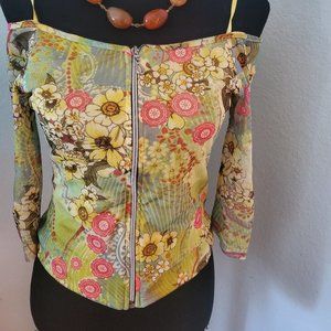 Sexy open shoulders yellow top